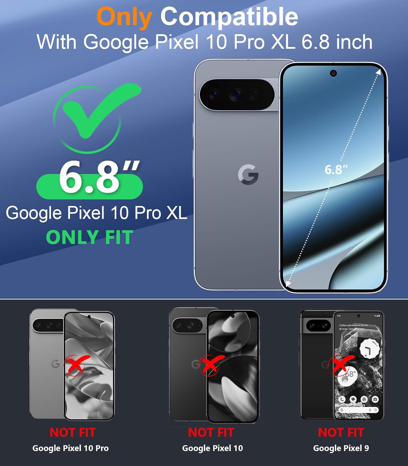 Temdan for Google Pixel 10 Pro XL Case Waterproof,Built-in Lens & Screen Protector[Full Body Shockproof][Military Dropproof][Dustproof][IP68 Underwater] for Pixel 10 Pro XL 6.8”-Purple/Clear