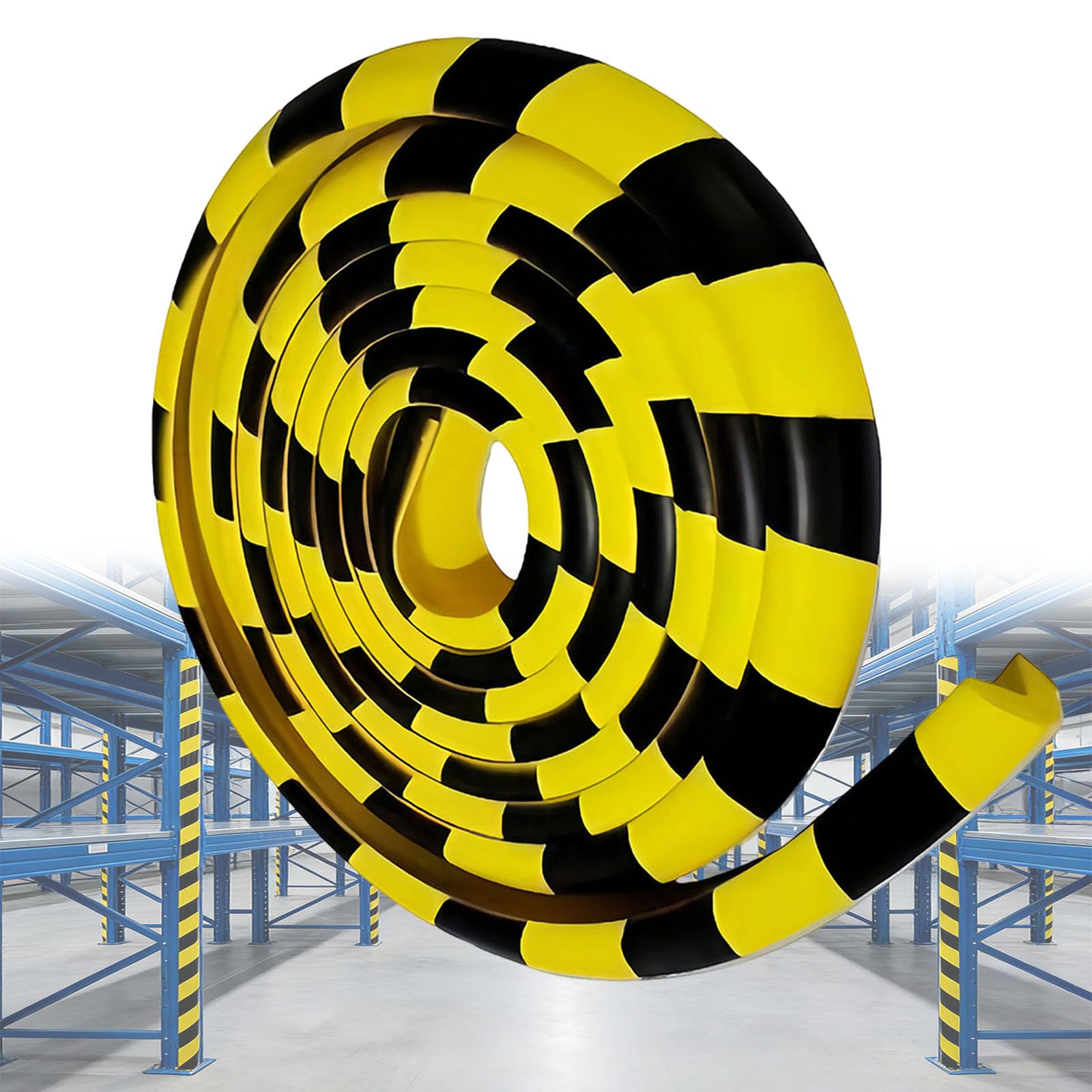 Mousse Protection en Caoutchouc, Coins de Protection d Angles Jaune et Noire en Forme de L, 5M Autocollantes Mousse Antichoc, pour Murs, Ateliers