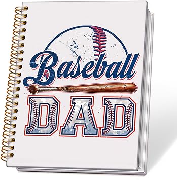 Baseball Dad Notebook, Baseball Dad Gifts Notebooks for Note Taking, Gifts for Baseballs Lovers Players Journal, Vintage Baseballs Daddy Journals for Writing, 5.5x8.3 Inch