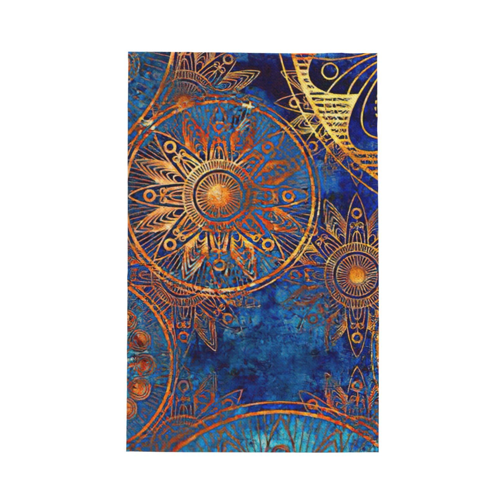 CKGODGF Starry Sky Mandala Print Absorbent Waffle Dishcloths,Kitchen Towels With Hanging Loops,Tea Towels.