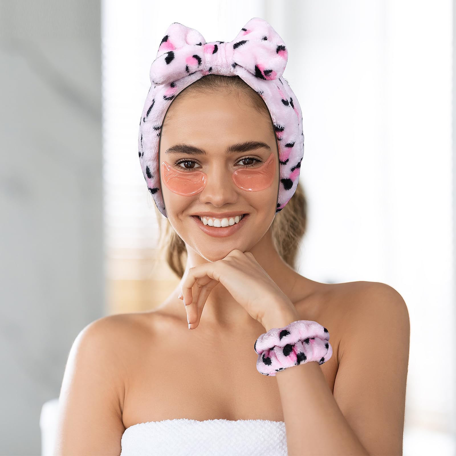 Pink Animal Print Headbands ~ Bundle of 4 TOPTIE 6 Pcs Pig Animals Ears Headband, Decorations for  main image 4