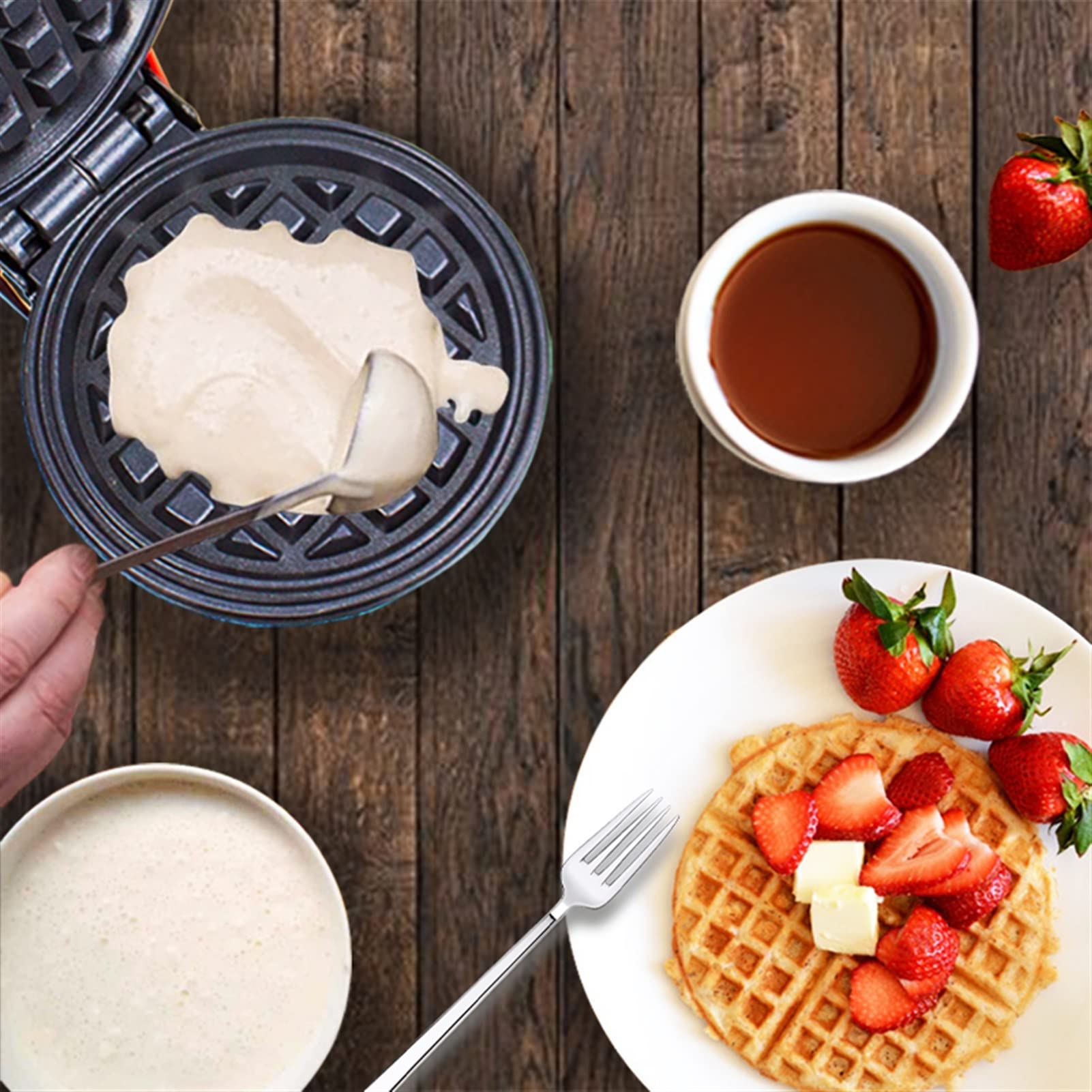 AGrAdi Planchas eléctricas, Mini máquina eléctrica for Hacer gofres, Horno de Burbujas, Pastel de Huevo, máquina de Desayuno, Horno de Pastel de Huevo, sartén, máquina Eggette, Mini Olla Gofrera (Col
