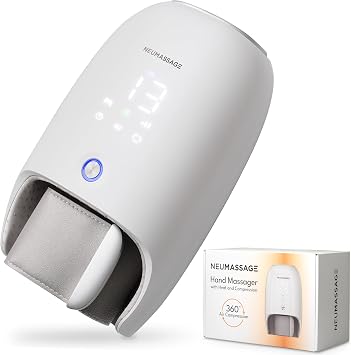 Hand Massager with Heat, Cooling and Compression | Full-Hand and Wrist Coverage with Touchscreen & Palm Roller | Daily Massage at Home, Office, or Travel