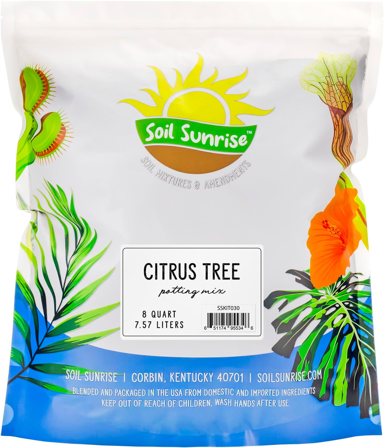 Soil Sunrise Citrus Tree Potting Soil Mix (8 Quarts) Special Blend for Indoor Oranges, Lemons, Limes and More