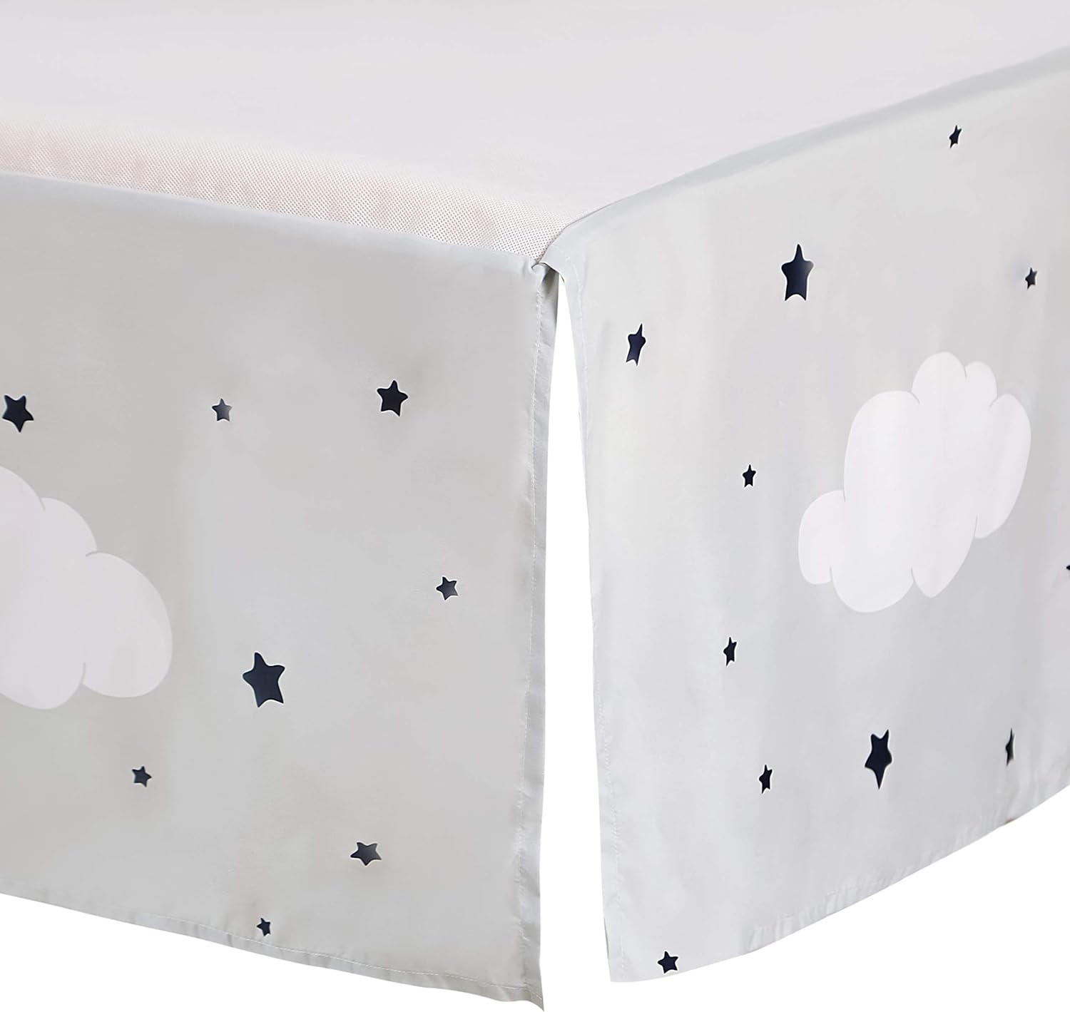 La Premura Sleeping Moon Baby Nursery Crib Bedding Set, 3 Piece Standard Size Crib Bedding Set, Blue and Grey