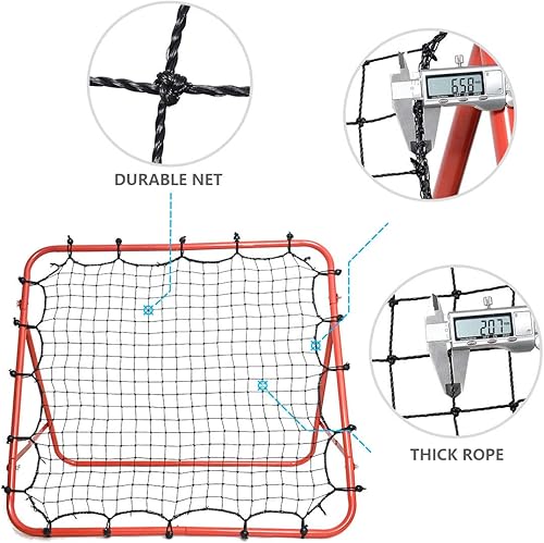 Miniatura 5 de Morimoe Red de rebote de fútbol, ajustable, fácil de instalar, marco de acero, 40X40 pulgadas