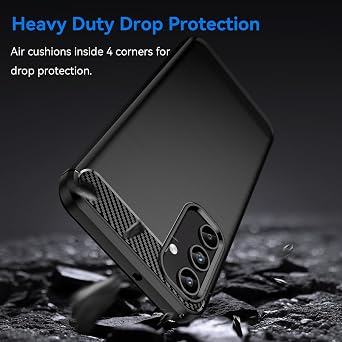 Osophter for Samsung Galaxy A15 5G Case: with 2pcs Screen Protector Shock-Absorption Flexible TPU Rubber Protective Cover for Samsung A15 Phone Case(Black)