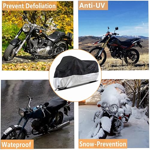 Miniatura 7 de Fundas para motocicleta, fundas impermeables para motocicletas para exteriores con agujeros de bloqueo y bolsa de almacenamiento, se adaptan a