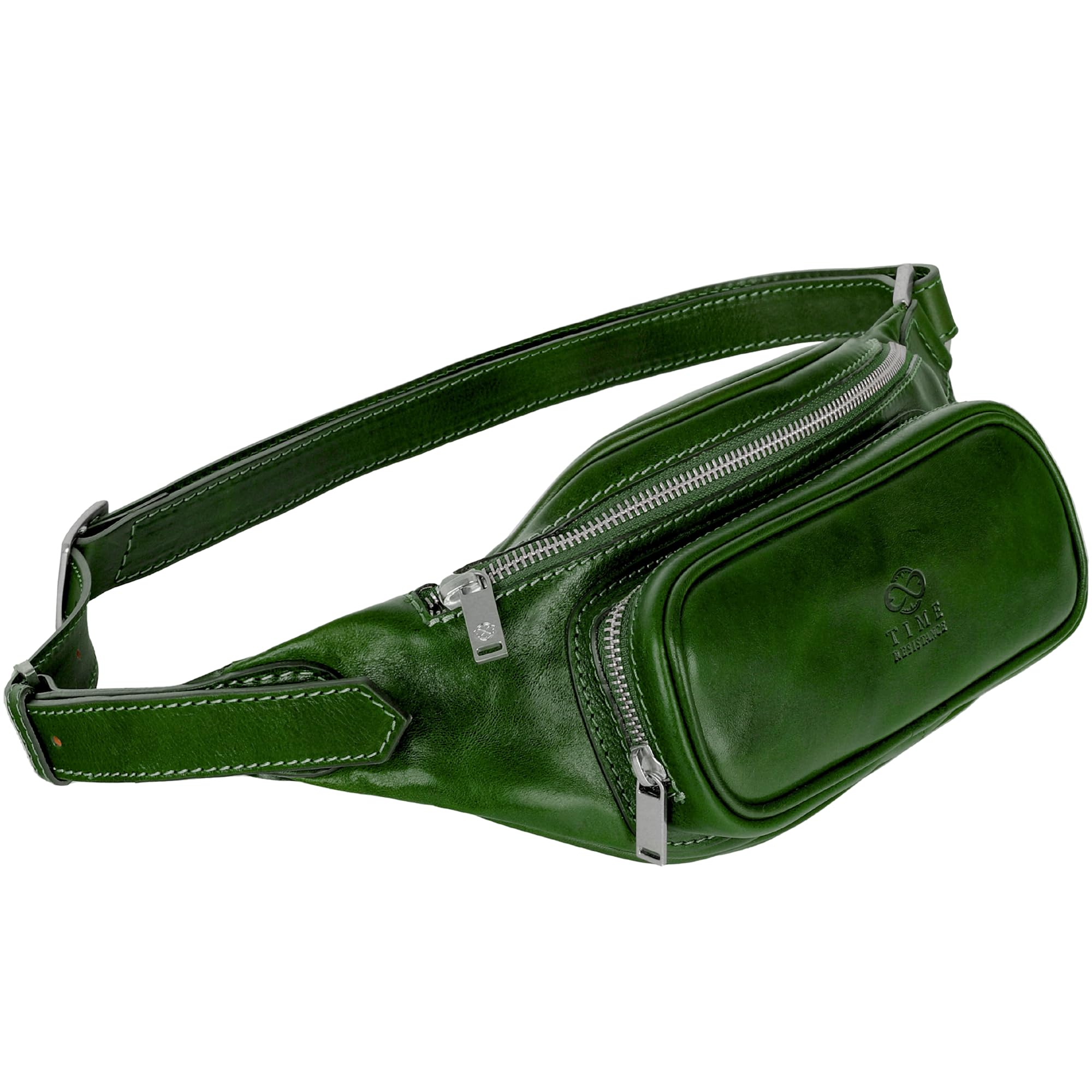 Time Resistance Leather Waist Pack Green