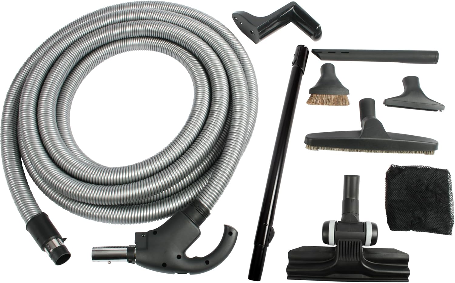 Cen-Tec Systems 92718A Central Vacuum Kit with Switch Control Hose, 30 Ft, Silver 30 Ft. Hose