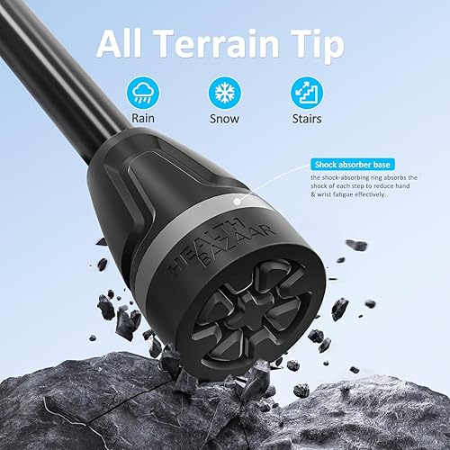 Miniatura 6 de Walking Cane for Men & Women, Foldable Cane with Shock Absorption - Adjustable, Lightweight Collapsible Walking Stick for Seniors & Adults, Comfort