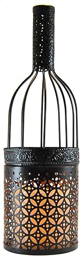 LumaBase Botella de vino de metal con vela a pilas