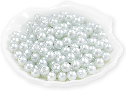 200 cuentas de perlas de cristal, perlas de imitación, redondas, checas, pequeñas, satinadas, espaciadoras, cuentas sueltas a granel con agujeros,