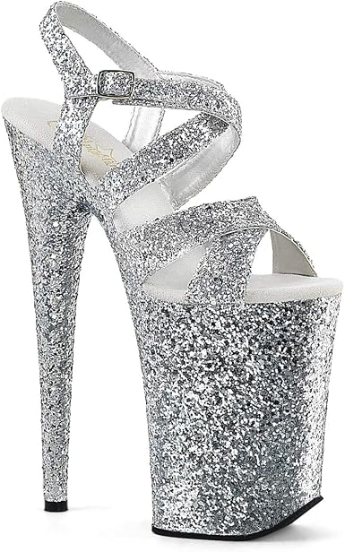Amazon.com: Pleaser Infinity-997LG Sandalias de tobillo para mujer, 9, Slv  Glitter/Slv Glitter : Ropa, Zapatos y Joyería