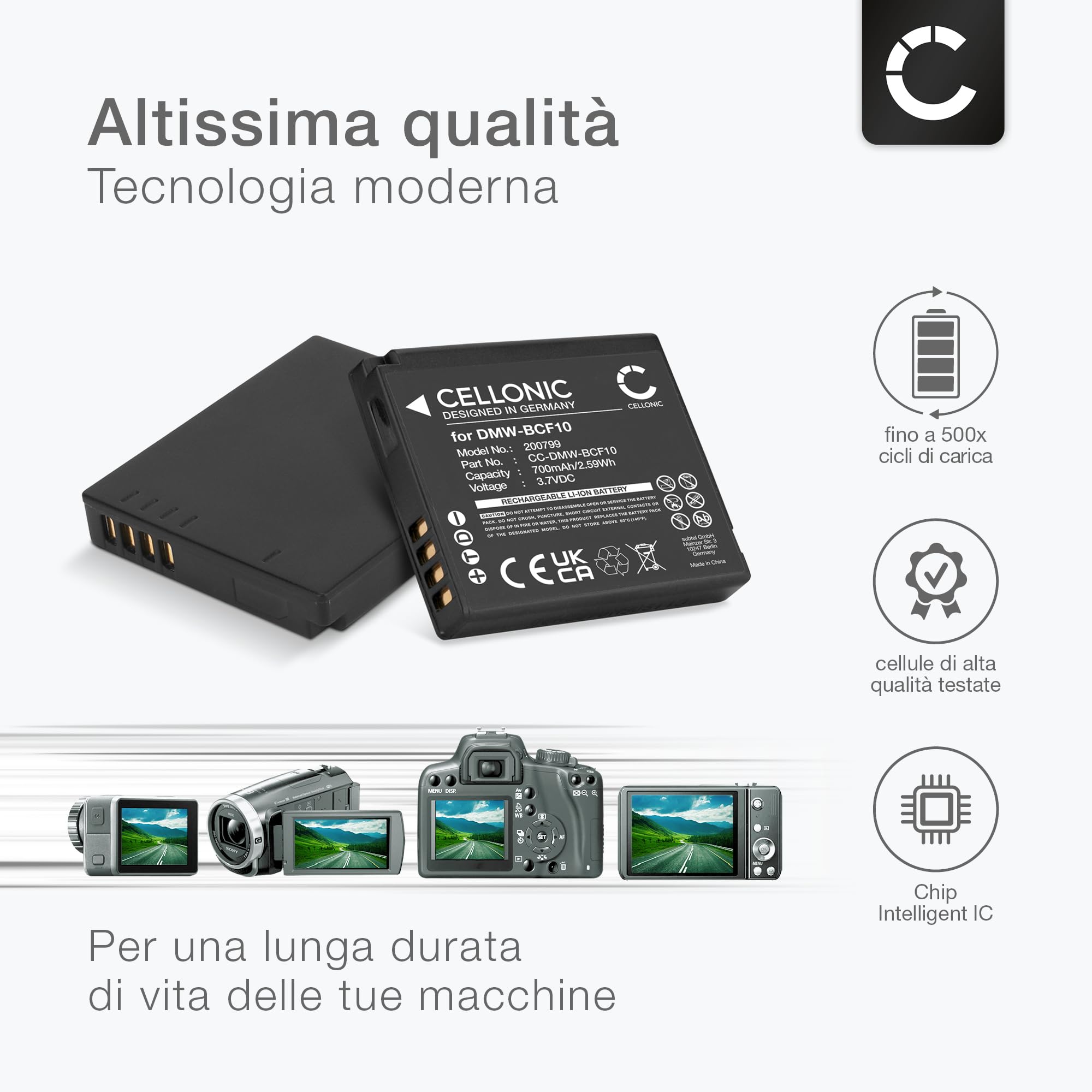 CELLONIC 2x Batteria compatibile con Panasonic Lumix DMC-F2, CGA-S009