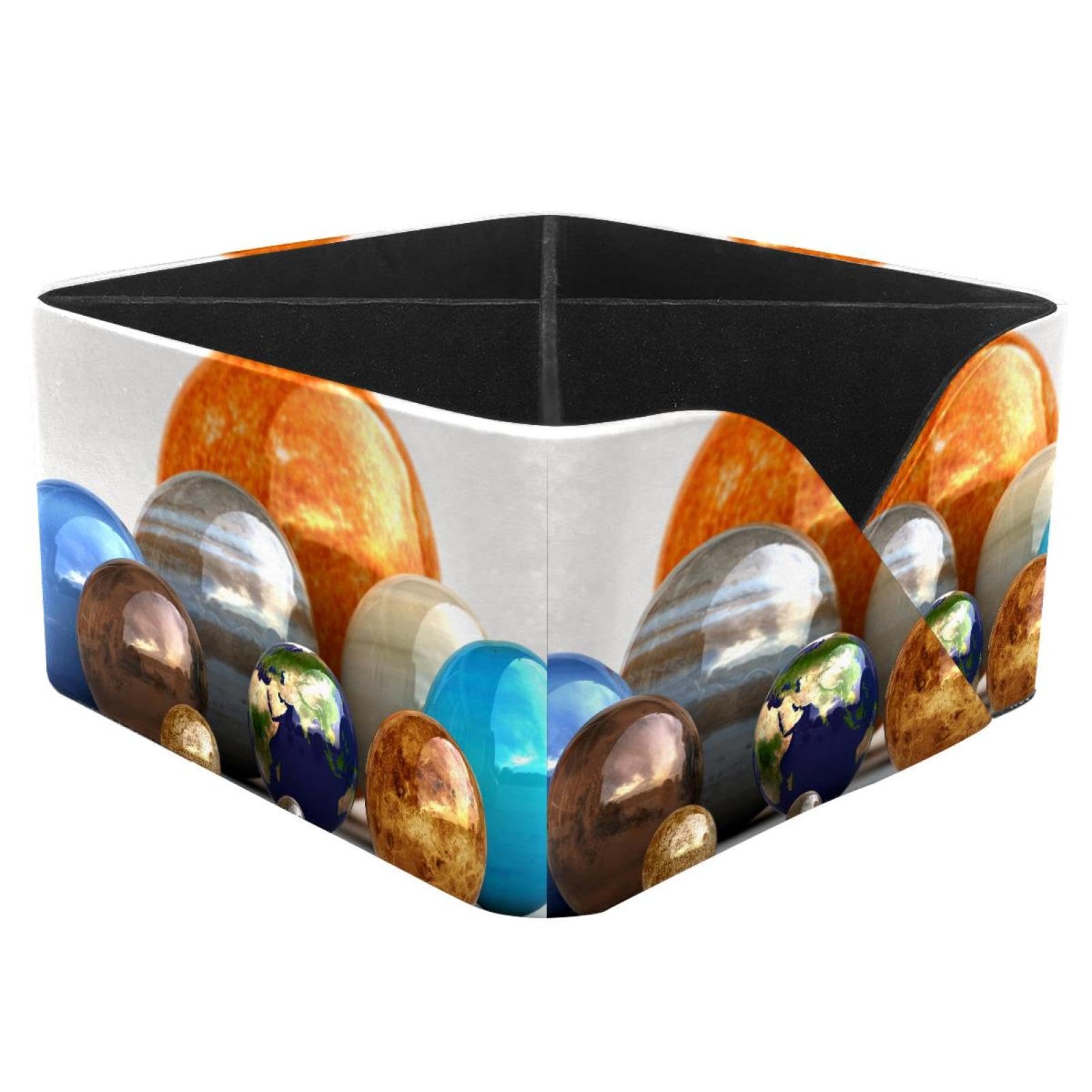 KengjuTesu Solar System Planets Desktop Organizer Pen Holder, Rectangular Pencil Cup for Office, Study and Makeup Stations