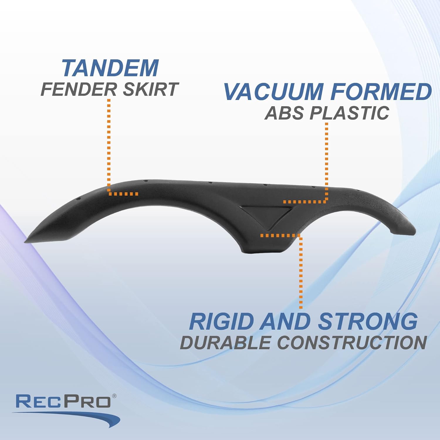 RecPro RV Tandem Fender Skirt | 71" W x 12" H | Dutchman Kodiak KRV451320 (2 Fender Skirts, Black)