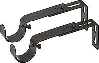 Vista 2 de Ivilon Soportes ajustables para barras de cortina - para barras de 1 o 1 1/8 pulgadas. Juego de 2 - Negro antiguo