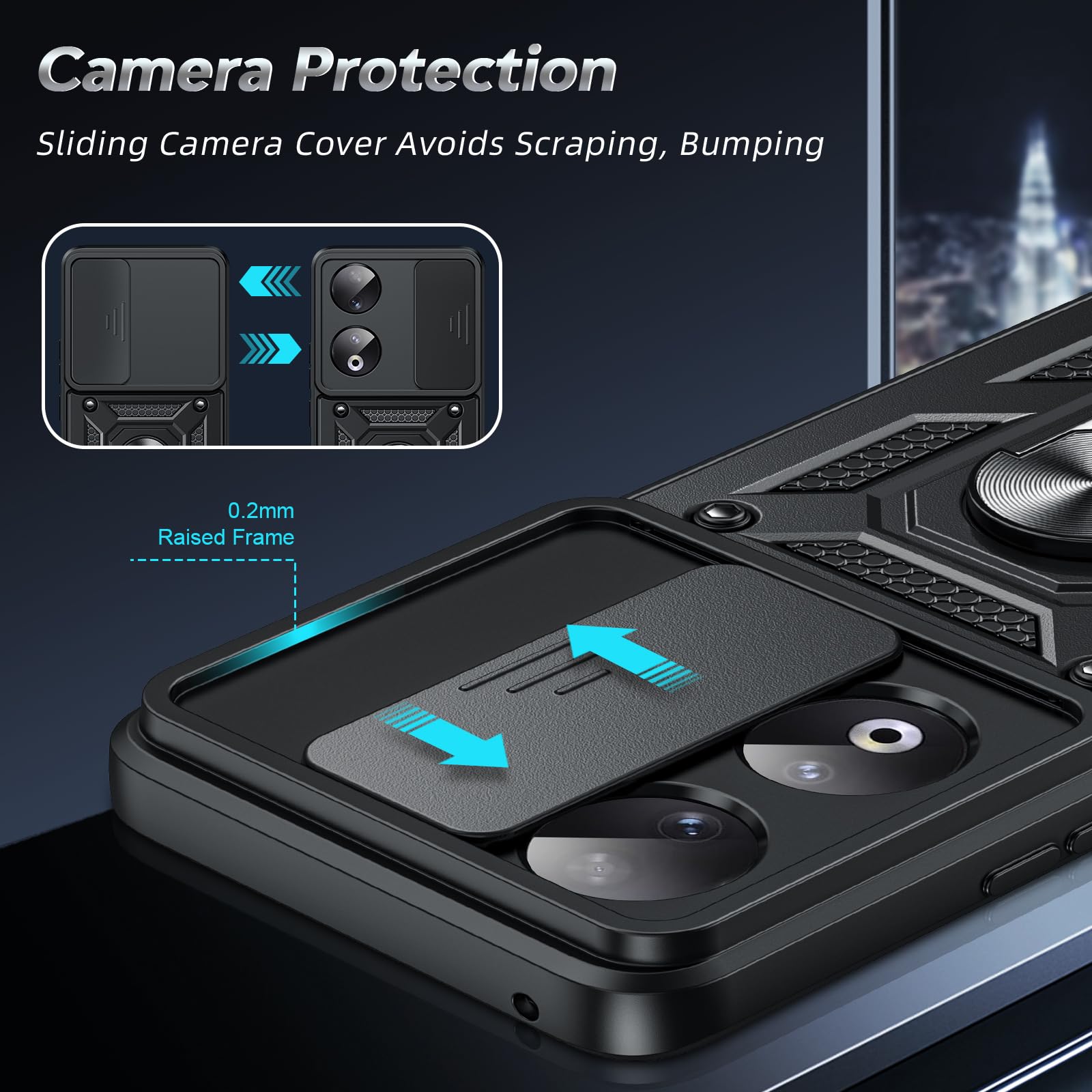 LeYi Cover for Honor 90 5G (Not for 90 Lite/Pro) with Ring Support