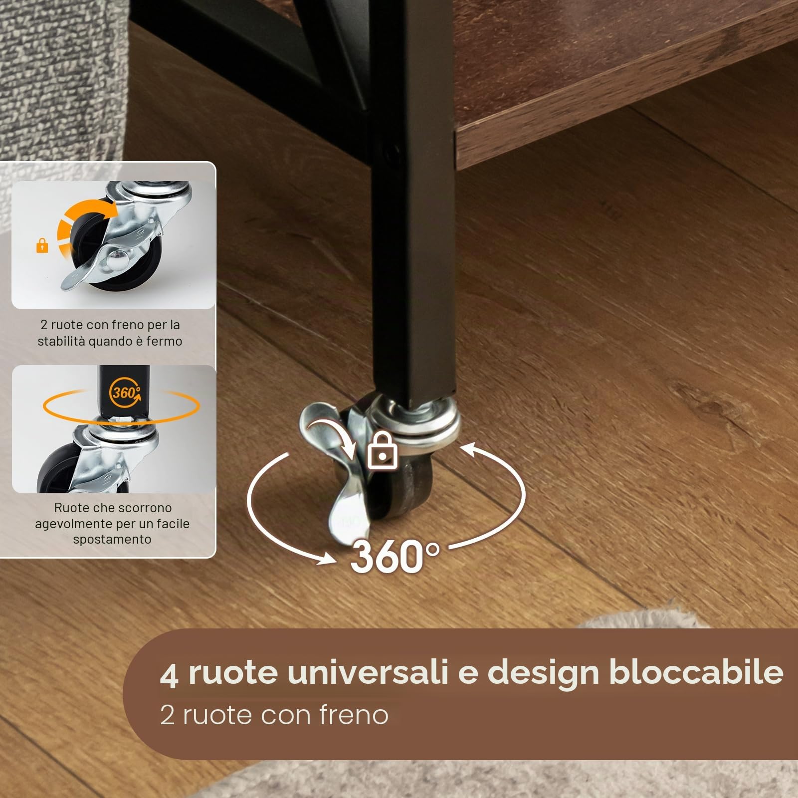 KOMFOTTEU Supporto per Giradischi in Vinile Fino a 250 Album, Mobile Porta Vinili con Ruote, Espositore per Dischi, Divisori Rimovibili e Scomparti Aperti