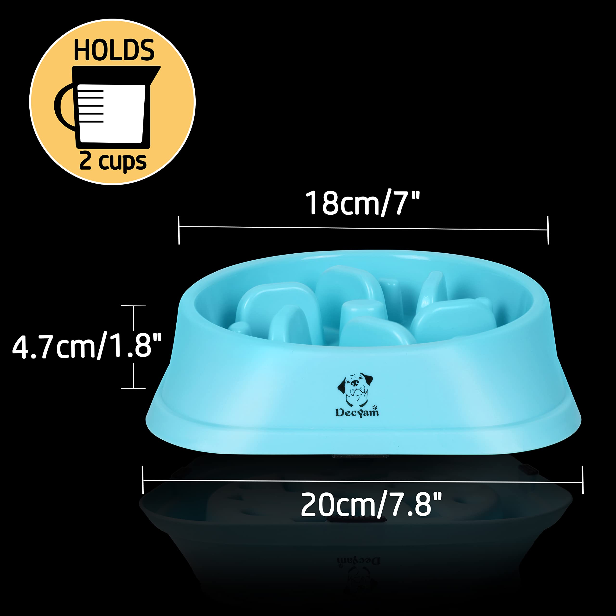 Decyam Ciotola Anti Ingozzamento Ciotole per Cani Mangiare Lento Distributore di Cibo Lento Antiscivolo Durevole