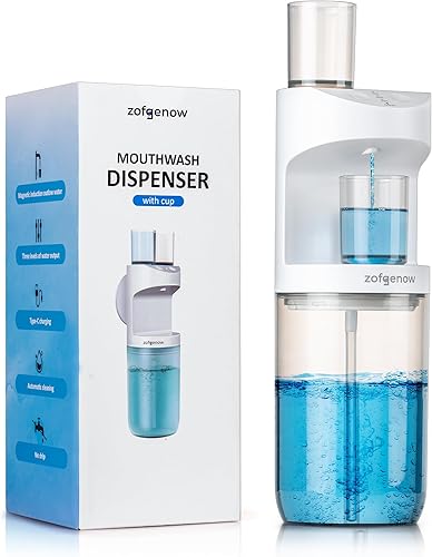 Miniatura 1 de Dispensador automático de enjuague bucal para baño, accesorios de baño, dispensadores de 19.4 onzas líquidas con tazas magnéticas, dispensador