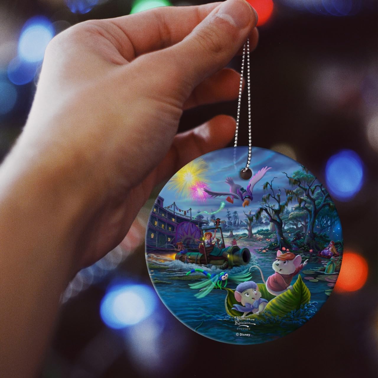 Trend Setters Disney – The Rescuers – Thomas Kinkade Studios - 3.5” Starfire Prints Hanging Glass Print Accessory – Officially Licensed Collectible | Complimentary Velveteen Gift Bag SPCIR1329 - Image 6