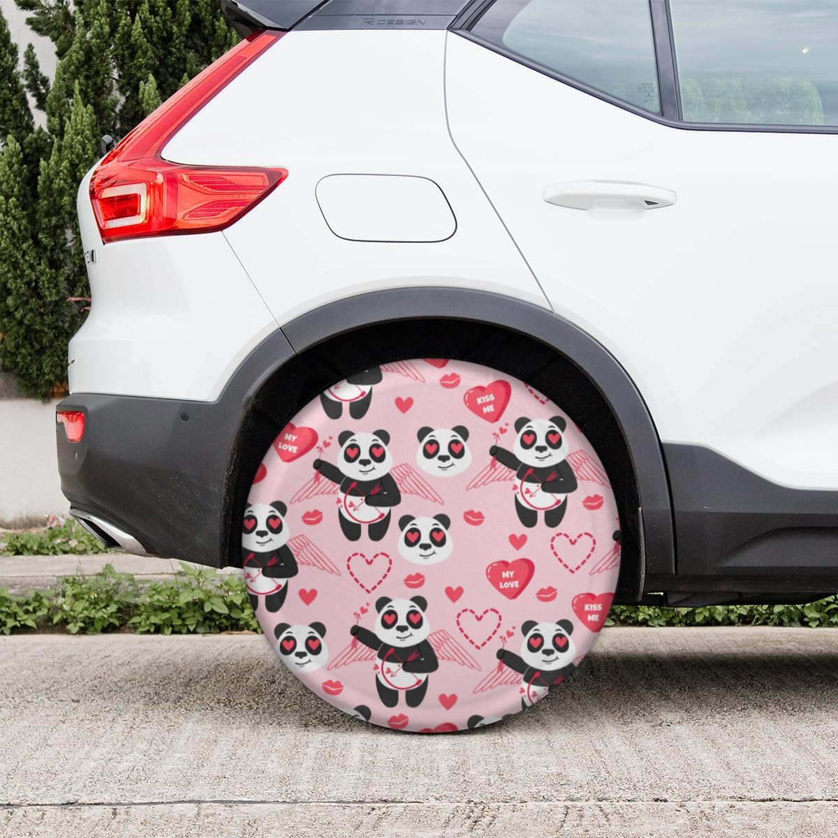 Panda Cupid Tire Covers Portable Spare Tire Cover Soft Durable Waterproof Dustproof Set of 4 Bags 16 Inches for Car Truck SUV Trailer Camper