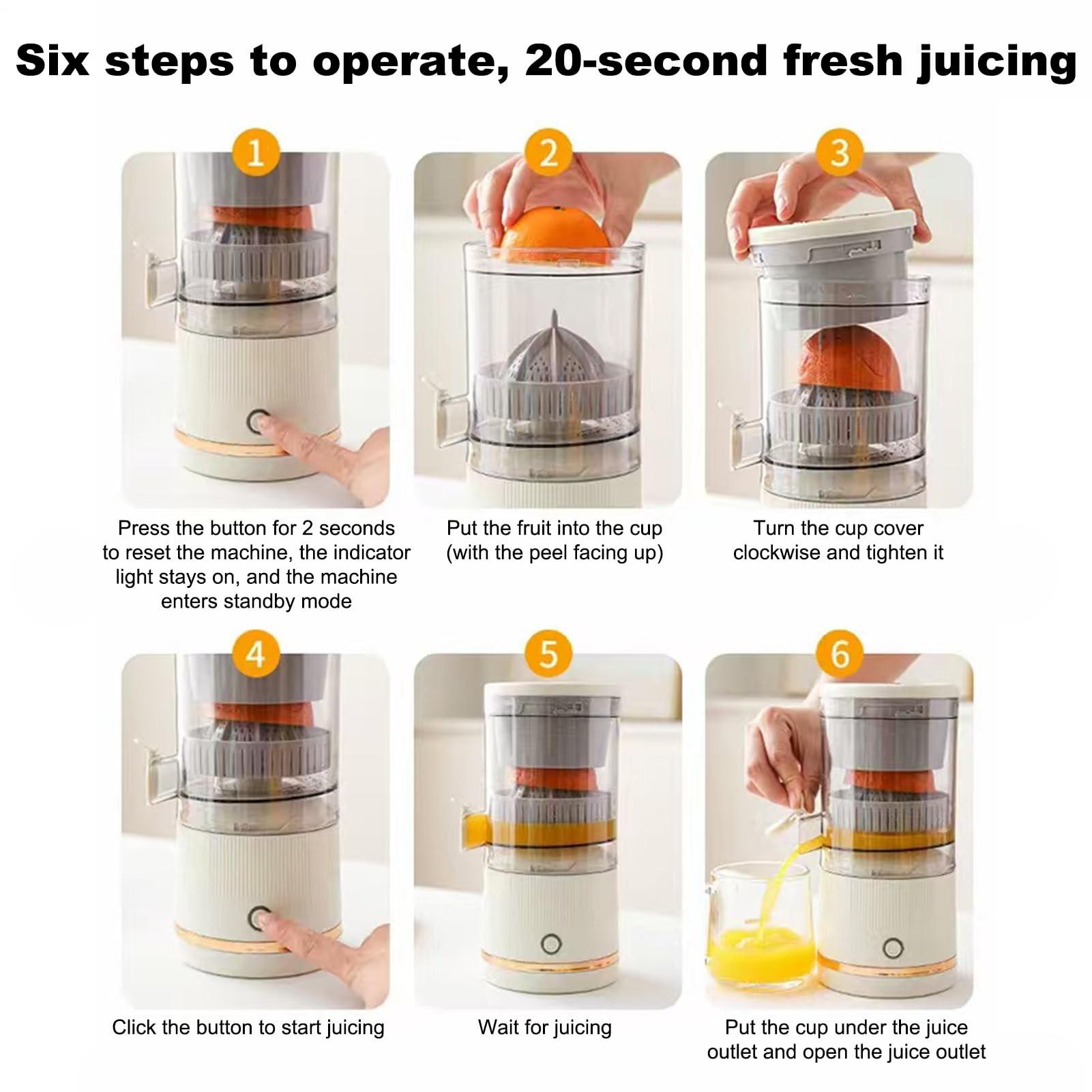 Presse-agrumes électrique – Presse-agrumes automatique | Presse-agrumes | Presse-agrumes | Système de conteneur de jus portable, mélangeur d'extraction de fruits 7,4 V avec jus d'orange, citron et