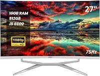 Computador All in One Curvo 27" 75Hz Full HD Painel VA i5 6500 512GB 16GB RAM DDR3 Wi-Fi 2.4 e 5GHz com Alto-Falante Integrado