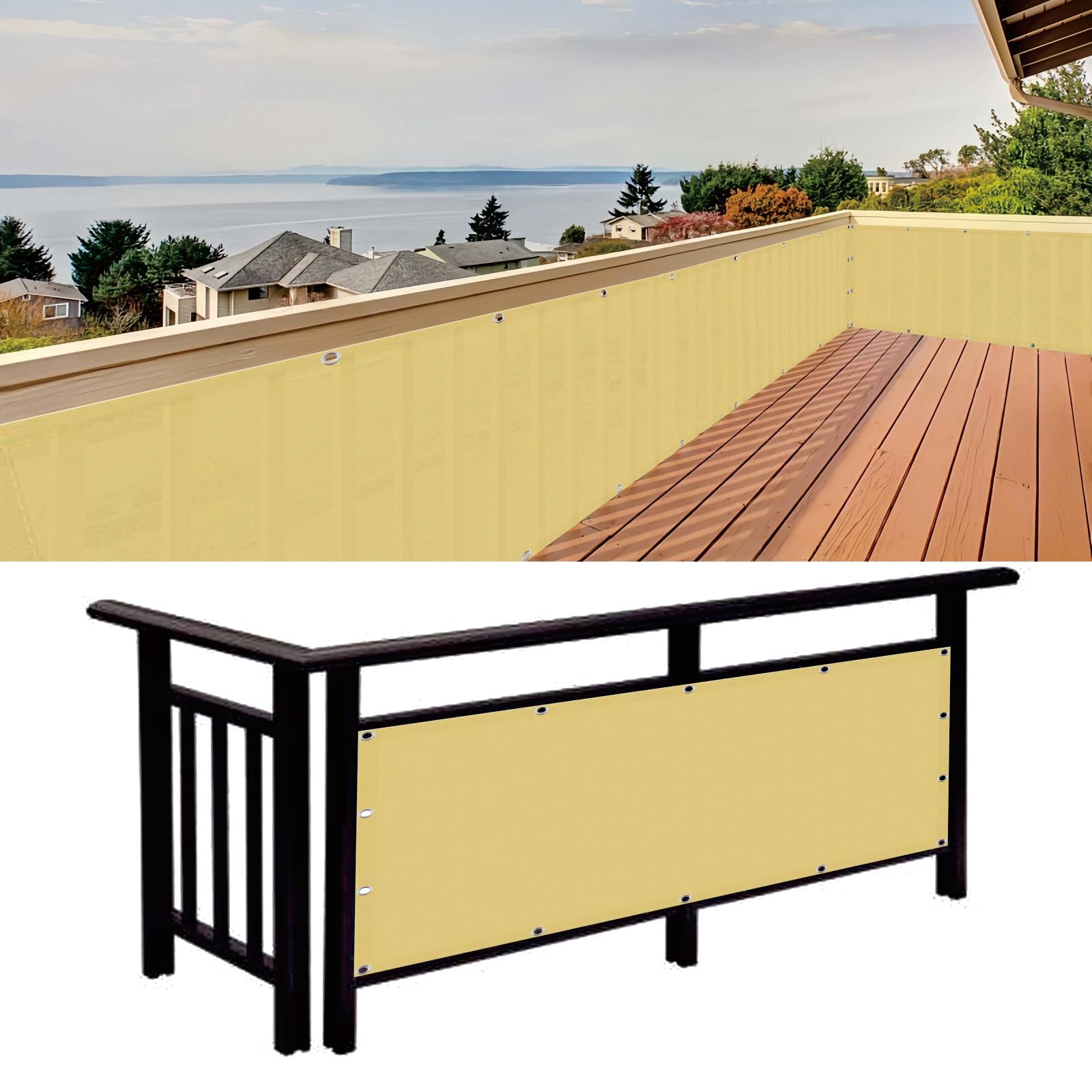 Filet d'ombrage clôture pour créer un cocon intime sur la terrasse