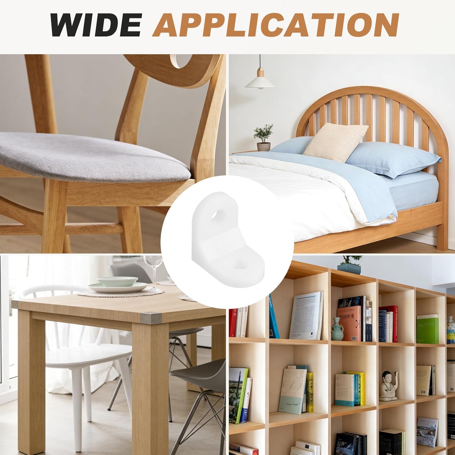 uxcell 16 Pcs Plastic Shelf Support Peg, Right Angle Bracket, 0.94"x 0.67"x 0.94" L Shape Shelf Bracket with Screws for Wooden Frames Shelves Furniture