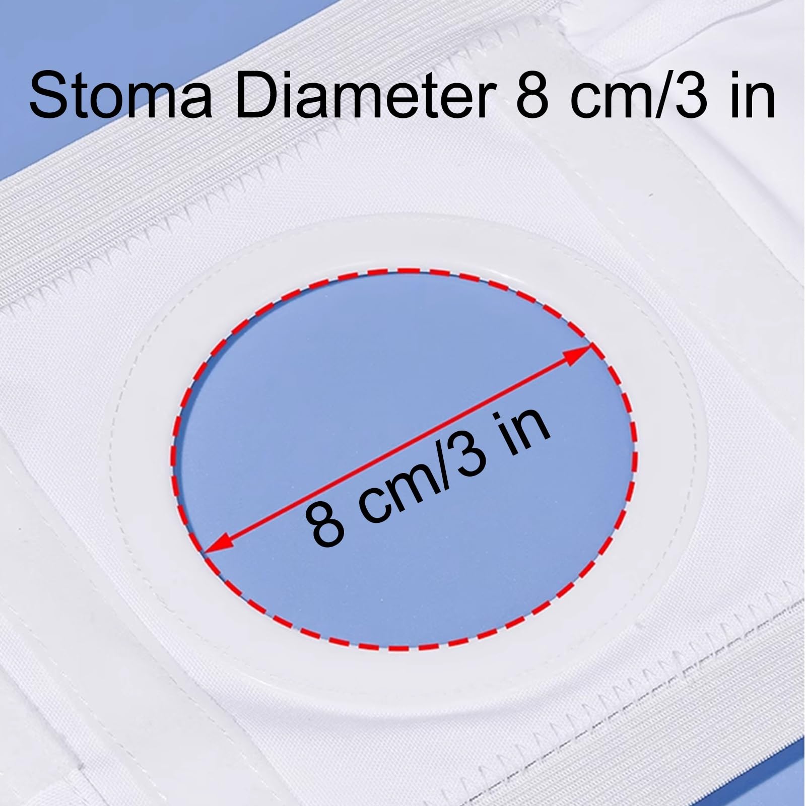 Stomagürtel für Männer und Frauen, Ostomiegürtel mit Stoma-Schutz (8 cm Loch), Stoma-Schutz für Kolostomie und Ileostomie(L)