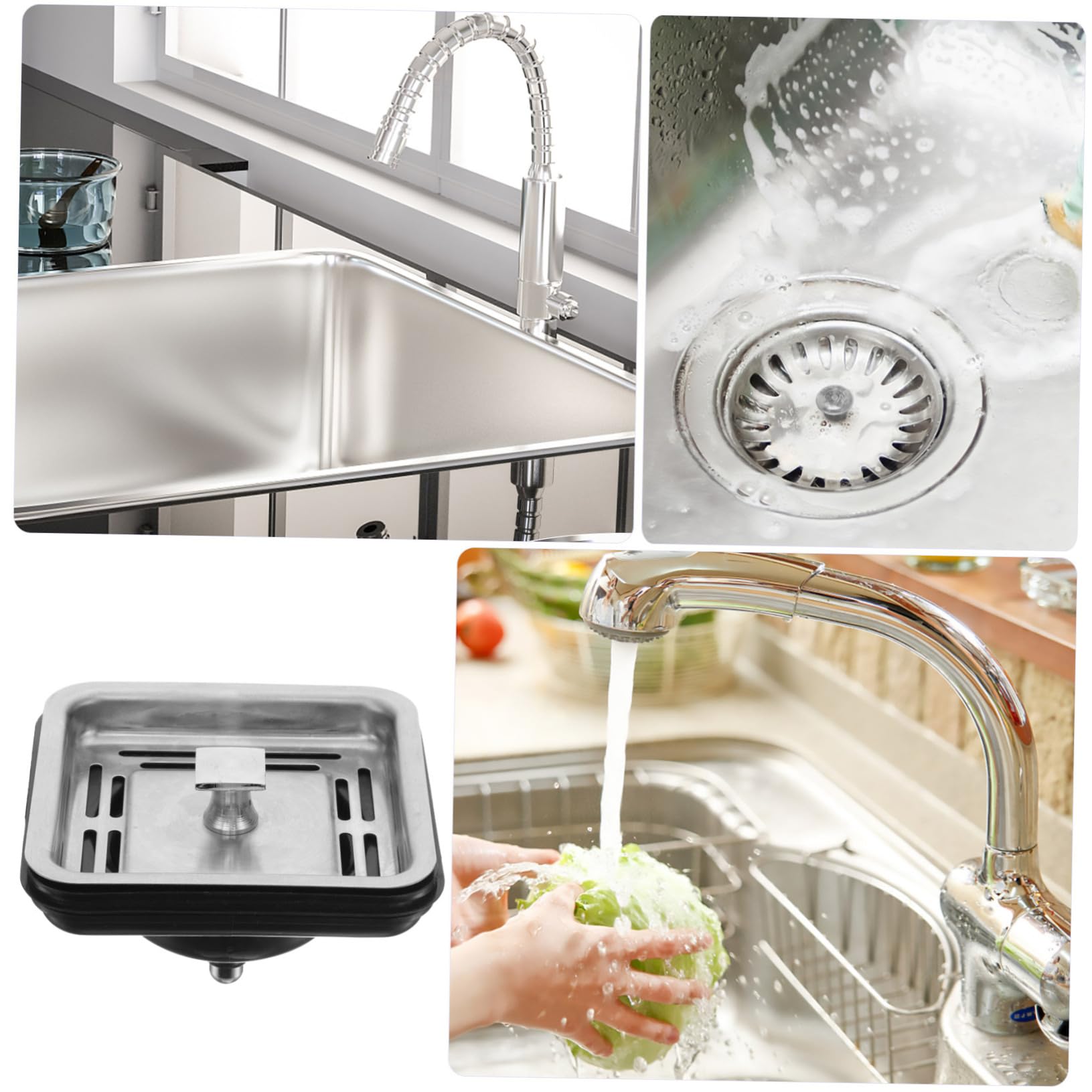 Operitacx 3 Pièces Machine D'élimination Des Ordures Bouchon De Broyeur D'évier Couler Bouchon D'élimination Des Déchets Alimentaires Acier Inoxydable