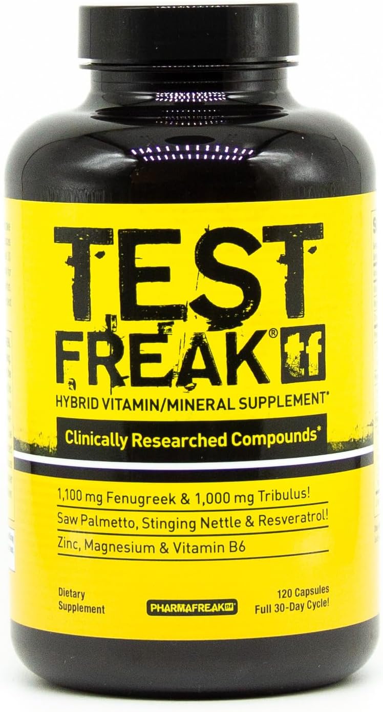 Pharmafreak Test Freak Hybrid Vitamin Mineral Supplement – Ultimate Testosterone Booster – 120ct – USA Formula – 30 Day Supply