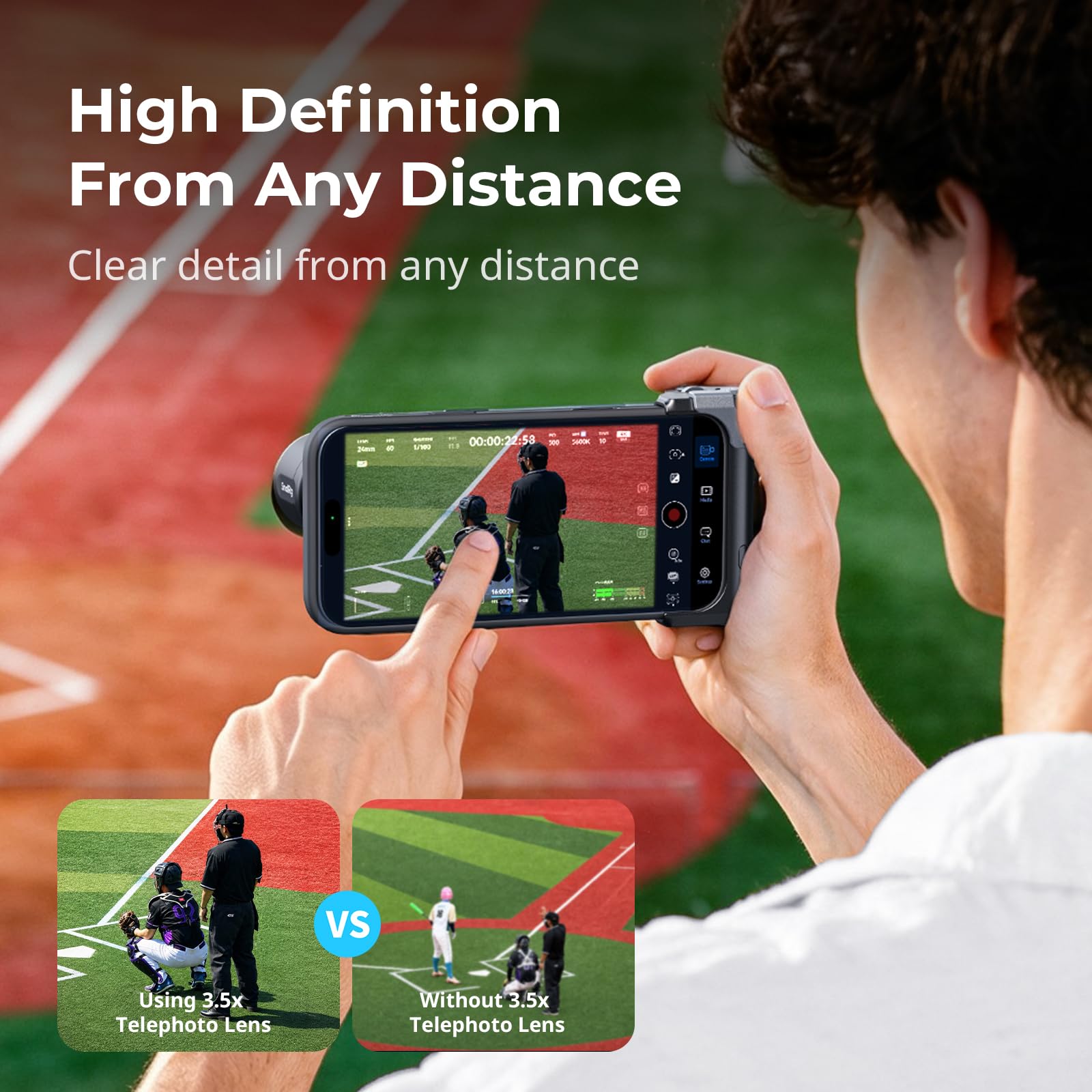 SMALLRIG 3.5X Telephoto Lens for iPhone, Professional Optical Zoom Lens