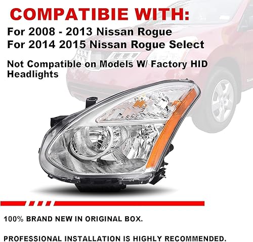 Miniatura 2 de Repuesto para Nissan Rogue Chrome AmberHeadlights 2008-2013 para el lado del conductor y del pasajero