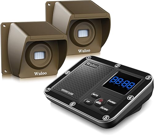 Alarma inalámbrica de entrada de 1800 pies, sistema de alerta con sensor de movimiento de largo alcance, detector de entrada para el hogar con