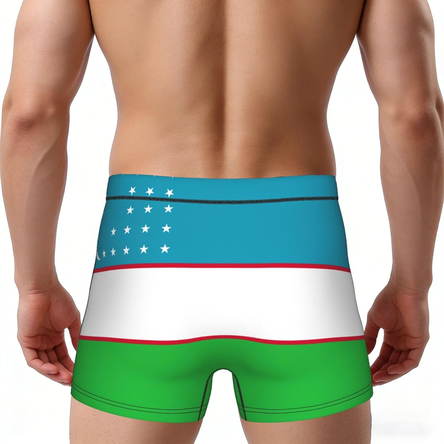 Flag Of The Republic Of Uzbekistan Print Men'S Underwear Pack,Boxer Briefs For Men,Ideal Men'S Underwear Base Layer