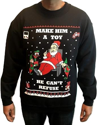 Snowtorious Ugly Christmas Sweater - Toyfather - Funny & Tacky Black Christmas Sweatshirt