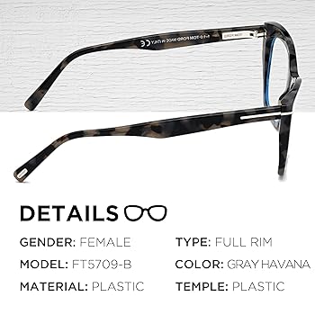 Tom Ford FT5709-B Cat Eye Shape Eyeglass Frame + Bundle With