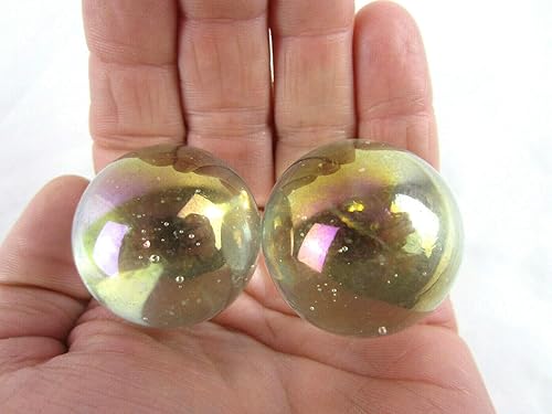 Miniatura 2 de Juego de 2 jabones de burbujas de jabón iridiscente jabón de aceite grande tirador mármol de vidrio sólido