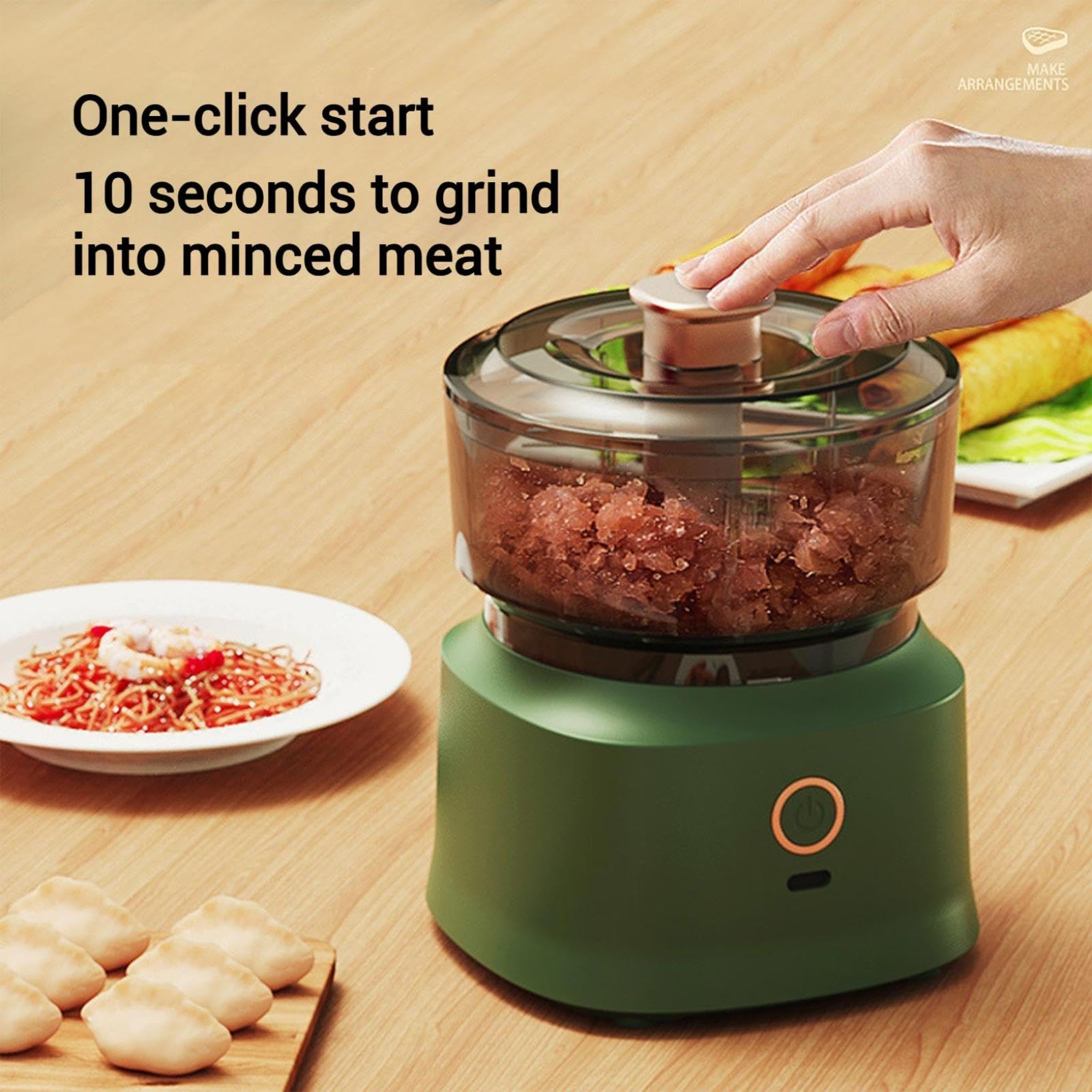 Mini robot da cucina, 350 ml, tritatutto elettrico con lama in acciaio inossidabile, ricaricabile tramite USB, per alimenti per bambini e uso familiare, elettrodomestico compatto da cucina