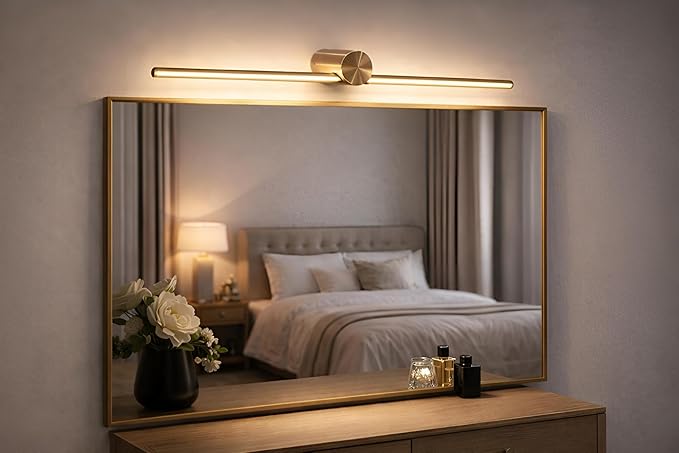 FILLISKA® 12 Watt Luxurious Gold Modern LED Picture/Dressing/Vanity/Bathroom/Mirror Light with 3 Step Light Mode & Non-Adjustable Head (2 Year Warranty)