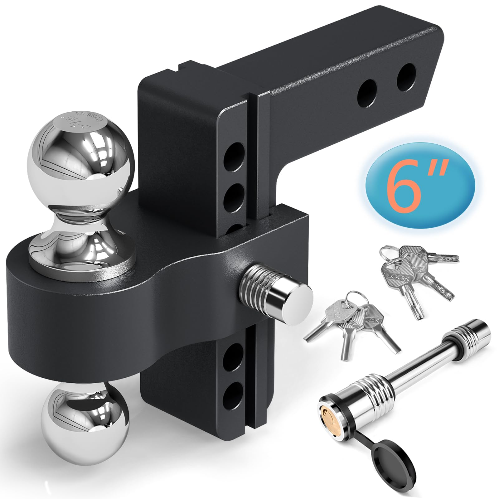 Adjustable Trailer Hitch, NenNicht Aluminum 6 Inch Drop Hitch Fits 2