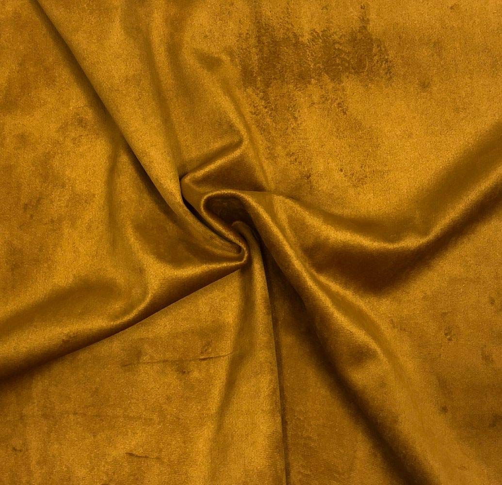 A-Express Tissu Velours Faux Suède Matériel décoration couverture robe de costume la couture tissu belle chute douce vendu au mètre - Moutarde Or 5 Mètre 500cm x 145cm