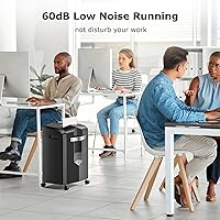 Vista 6 de Bonsaii Trituradoras de microcorte de 12 hojas para oficina en casa, trituradora de papel P-4 de 60 minutos de nivel de seguridad para CD, tarjetas