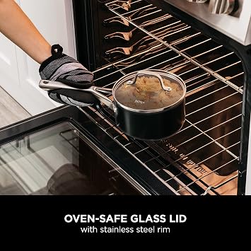 Ninja ZEROSTICK Essentials Cookware 16cm Saucepan, Black, C10216UK