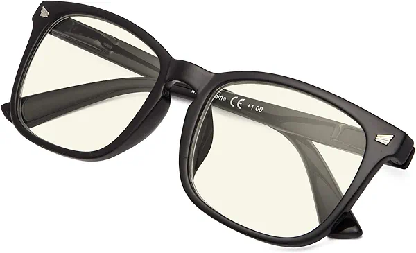 Reducblu Oversized Square Blue Light Blocking Reading Glasses for Women Men