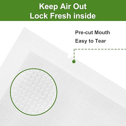 Miniatura 4 de Moretoes 300 bolsas selladoras al vacío, 150 bolsas de galón de 8 x 12 pulgadas y 150 pintas de 6 x 10 pulgadas, sin BPA, bolsas precortadas de
